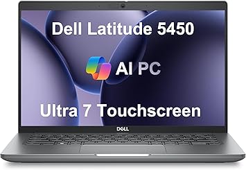 Dell Latitude 5450 (Enterprise productivity · Latitude series) – Secure corporate laptop for managed IT environments Intel Core Ultra 7 155U (Series 1) base 1.70GHz up to 4.80GHz 16GB DDR5 (UPGRADABLE) 256GB PCIe NVMe SSD (UPGRADABLE) 14-inch FHD (1920×1080) IPS display BACKLIT KEYBOARD Wi-Fi 6E Thunderbolt 4 vPro-class platform Windows 11 Pro TITAN GRAY PN: FY3301