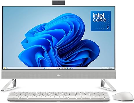 Dell All-in-One Desktop DEC27250-7192WHT-PUS (Premium AIO · large-screen touchscreen + GPU acceleration for office creatives & front-desk deployment) – Intel Core 7 150U Processor (up to 5.40GHz) 16GB DDR5 RAM 1TB PCIe NVMe SSD 27