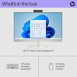 HP 27-CR2067 All-in-One (Business AIO · large-screen deployment for front desk admin & enterprise use) – Intel Core Ultra 7 255U Processor 32GB DDR5 RAM 1TB PCIe NVMe SSD 27" FHD (1920×1080) IPS TOUCHSCREEN Display Intel Integrated Graphics Wi-Fi Bluetooth KEYBOARD & MOUSE INCLUDED Windows 11 White PN: C46JLAA