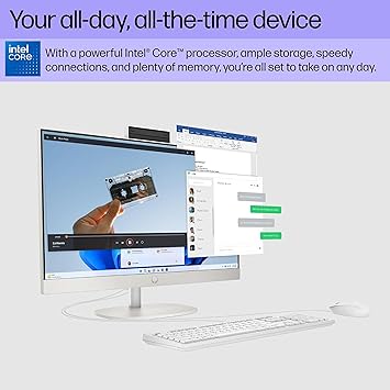 HP 24-cr1040nh All-in-One (Modern AIO · touchscreen business/consumer hybrid) – Intel Core Ultra 7 155U (1.70GHz up to 4.80GHz) 16GB DDR5-5600 MT/s 512GB PCIe NVMe M.2 SSD 23.8