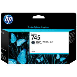 HP 745 130-ml DesignJet Matte Black Ink Cartridge, F9J99A