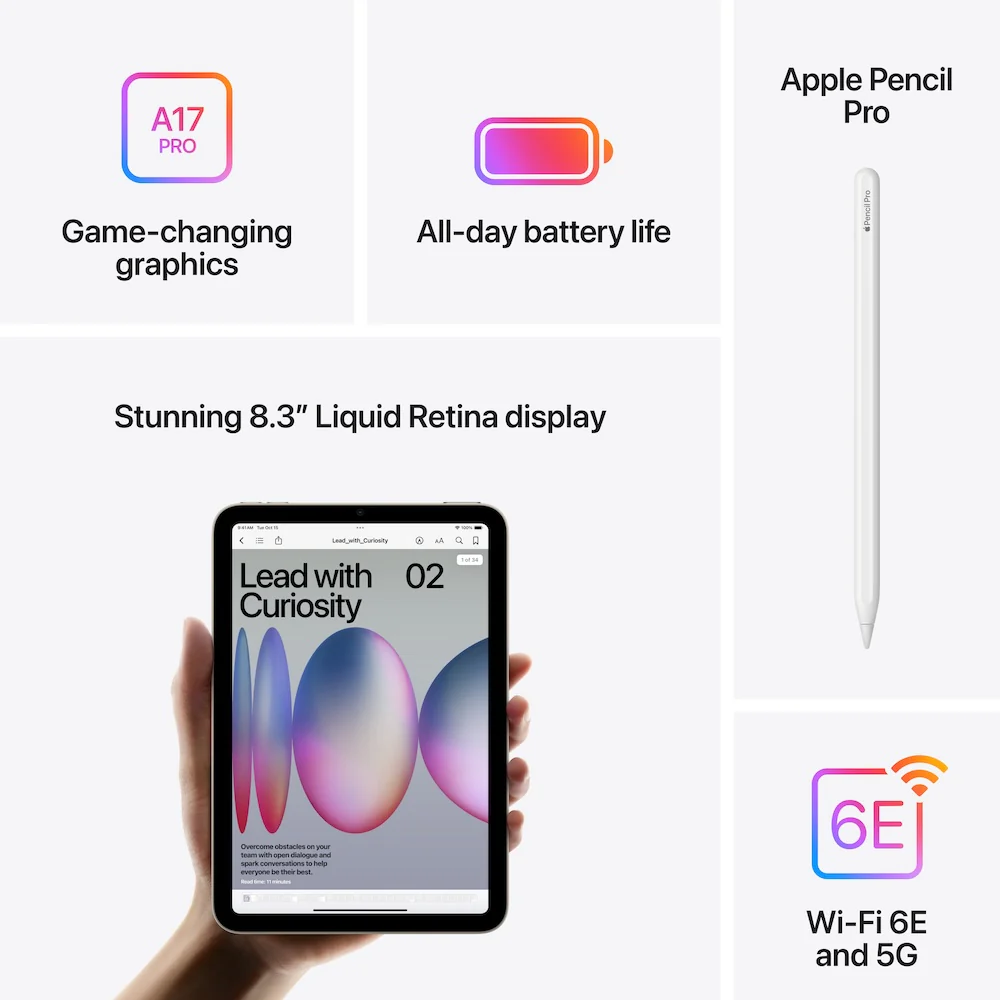 Apple iPad Mini (A17 Pro): 512GB – Wi-Fi + Cellular
