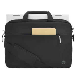 HP Professional 14.1" Laptop Bag (Compact business laptop bag · professionals / daily commute) –FITS LAPTOPS UP TO 14.1" PADDED LAPTOP SECTION MULTIPLE ORGANIZATIONAL POCKETS COMFORTABLE HANDLE + SHOULDER STRAP Lightweight Daily Carry BLACK PN: 500S8AA