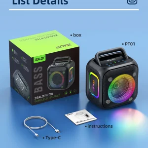 Zealot PT01 60W Outdoor Bluetooth Speaker – Power Up