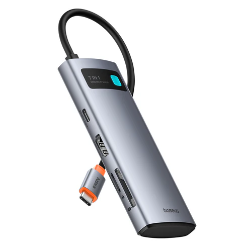 Baseus Metal Gleam Series 7-Port HUB Space Grey NEW (Type-C to HDMI4K@60Hz*1+USB3.0*3+PD*1+SD/TF*1) B00030708811-01 Baseus Metal Gleam Series 7-Port HUB Space Grey NEW (Type-C to HDMI4K@60Hz*1+USB3.0*3+PD*1+SD/TF*1) B00030708811-01