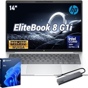 HP EliteBook 8 G1i Ultra 5 225U 16GB 512GB SSD Intel Arc Graphics Webcam 14"WUXGA (1920x1200) IPS W11 Pro Glacier Silver C2EP2UT#ABA