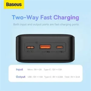 Baseus Airpow OS Fast Charge Power Bank 30000mAh 20W Black（With Simple Series Charging Cable USB to Type-C 0.3m Black）PPQD090101
