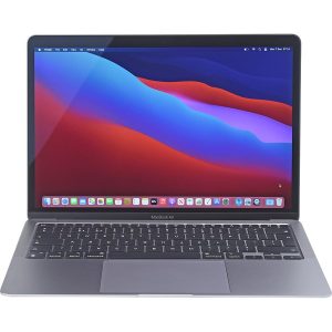 Key Features Processor: Apple M1 Chip CPU: 8-Core CPU GPU: 7-Core GPU Neural Engine: 16-Core Apple Neural Engine Memory: 8GB Unified Memory Storage: 256GB SSD Display: 13.3-inch Retina Display (2560 × 1600) Colour: Space Gray Operating System: macOS Release Year: 2020 Performance Apple M1 processor Fanless architecture for silent operation Fast application launches and smooth multitasking Excellent for productivity, content creation, programming, web browsing, and video conferencing Display 13.3-inch Retina Display 2560 × 1600 resolution IPS technology P3 Wide Colour True Tone technology 400 nits brightness Memory & Storage 8GB Unified Memory 256GB SSD Graphics Apple 7-Core GPU Supports photo editing, light video editing, and everyday creative tasks Battery Up to 15 hours of wireless web browsing Up to 18 hours of Apple TV app movie playback 49.9Wh built-in battery 30W USB-C Power Adapter Connectivity Wi-Fi 6 Bluetooth 5.0 Ports 2 × Thunderbolt / USB 4 (USB-C) 3.5 mm Headphone Jack Security Touch ID Secure Enclave Dimensions & Weight Dimensions (H × W × D): 0.41–1.61 × 304.1 × 212.4 mm Weight: 1.29 kg Specifications Summary Feature Specification Model Apple MacBook Air 13.3-inch (2020) Processor Apple M1 Chip CPU 8-Core GPU 7-Core Memory 8GB Unified Memory Storage 256GB SSD Display 13.3-inch Retina (2560 × 1600) Wireless Wi-Fi 6, Bluetooth 5.0 Colour Space Gray Operating System macOS Release Year 2020