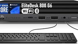HP ELITEDESK 800 G6 DESKTOP MINI PC (2E6V9UP#ABJ) INTEL Ci5-10500T INTEL UHD GRAPHICS 2.30GHz 8GB DDR4 3200 MHz RAM 256GB PCIE NVME SSD HP 125 USB WIRED KEYBOARD AND MOUSE WINDOWS 11 PRO COMBO WITH HP E24 G5 24" FHD IPS BUSSINES MONITOR WITH HANGER KIT AND HP Z G3 SOUND BAR