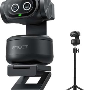 EMEET PIXY Dual-Camera PTZ 4K Webcam Wired (E3138111) Dual-Camera AI PTZ Webcam Sony 1/2.55” CMOS Sensor 4K UHD 3840 × 2160 @ 30fps 1080p @ 60fps 0.2s AI-Powered Autofocus AI Auto Tracking Gesture Control 3 Noise-Cancelling Microphones 3 Audio Modes Advanced AI Facial Exposure Optimization EMEET STUDIO Support USB Connectivity 1/4” Tripod Thread Whiteboard Mode Portrait Mode