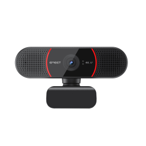 EMEET SmartCam C960 4K Webcam 4K UHD (3840×2160) @ 30 FPS Sony CMOS Sensor + PDAF/TOF Autofocus Dual Noise-Cancelling Mics Auto Light Correction USB-A Plug-and-Play Privacy Cover + Adjustable Mount (Clip or Tripod) Compatible with PC Mac Linux Android TV & Zoom Teams Meet etc E3117111