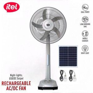 itel IF-SC16ST 16" Solar Rechargeable Standing Fan