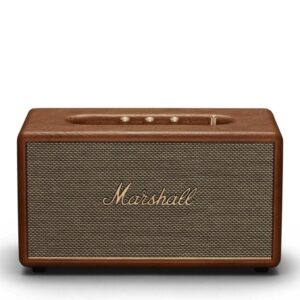 Marshall Stanmore III Bluetooth Speaker delivers powerful Marshall Signature Sound with a wider stereo soundstage, 80W of Class D amplification, Bluetooth 5.2, RCA and 3.5 mm connectivity