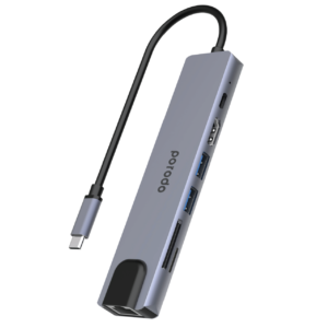 Porodo 7in1 Aluminum USB-C Hub 4K HDMI