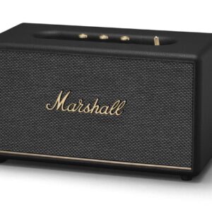 Marshall Stanmore III Bluetooth Speaker delivers powerful Marshall Signature Sound with a wider stereo soundstage, 80W of Class D amplification, Bluetooth 5.2, RCA and 3.5 mm connectivity