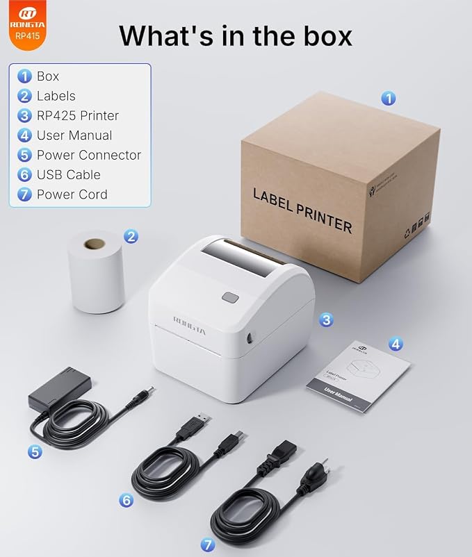 6148I5YDUOL._AC_SX679_ Rongta Bluetooth Shipping Label Printer RP415 - Fast