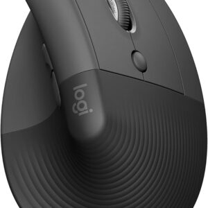 Logitech Lift Vertical Ergonomic Mouse – Graphite Black (910-006473) Wireless Ergonomic Mouse 57° Vertical Design Bluetooth Low Energy + 2.4GHz Logi Bolt USB Receiver Up to 4,000 DPI Adjustable Optical Sensor 6 Buttons SmartWheel Scrolling Connect Up to 3 Devices 1 × AA Battery Up to 24 Months Battery Life 10m Wireless Range Right-Handed Design for Small-to-Medium Hands Graphite Black