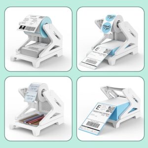 Rongta Label Holder for Rolls and Fan-Fold Labels (White) Thermal Sticker Roll Holder for Desktop Thermal Printer, Label Dispenser, Supplies for Office, Home