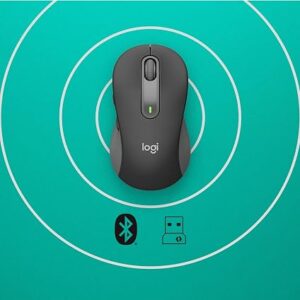 Logitech Signature M650 L Wireless Mouse – Graphite (910-006236) Large Wireless Optical Mouse Bluetooth Low Energy + 2.4GHz Logi Bolt Wireless Up to 4000 DPI 5 Buttons SmartWheel Scrolling Silent Click Technology Ergonomic Right-Handed Design Rubber Side Grips 10m Wireless Range 1 × AA Battery Up to 24 Months Battery Life Windows macOS Linux ChromeOS iPadOS & Android Compatible Graphite