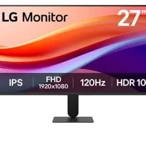 LG 27U411B-B 27" FHD IPS Monitor (High-refresh productivity monitor · home / office / casual gaming) –27" FHD (1920×1080) IPS Display 144Hz REFRESH RATE 5ms GTG / 1ms MBR RESPONSE TIME 99% sRGB COLOR GAMUT HDR10 SUPPORT AMD FreeSync TECHNOLOGY ANTI-GLARE DISPLAY 3-SIDED VIRTUALLY BORDERLESS DESIGN HDMI D-SUB (VGA) HEADPHONE OUTPUT TILT ADJUSTMENT VESA 100×100mm MOUNT COMPATIBLE Black PN: LGMON27U411B