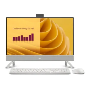 DELL 27 AIO (EC27250) DESKTOP PC 13TH GENERATION PROCESSOR: INTEL CORE I5 - 1334U (10 CORES 12 THREADS UP TO 4.60 GHZ TURBO SPEED) MEMORY: 16GB DDR5 RAM RUNNING AT 5200 MT/S STORAGE: 512GB PCIE NVME M.2 SOLID STATE DRIVE GRAPHICS: INTEGRATED INTEL UHD GRAPHICS DISPLAY: 27.0 - INCH FULL HD (1920 X 1080) BUILT-IN 5MP POP-UP WEBCAM WITH INFRARED (IR) FACIAL RECOGNITION WHITE DELL WIRELESS KEYBOARD AND MOUSE CONNECTIVITY: HIGH-SPEED WI-FI 6E (AX211) AND BLUETOOTH WIRELESS WINDOWS 11 HOME WHITE COLOR